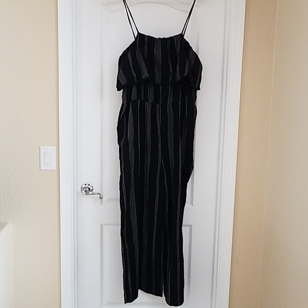 Black stripe jumpsuit